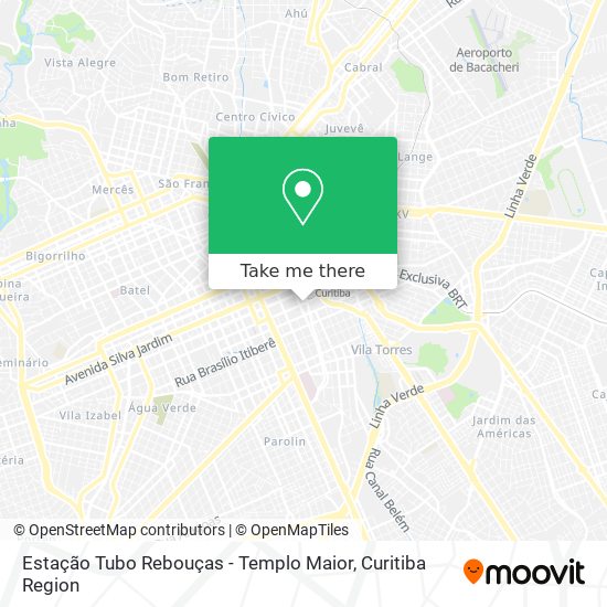 Mapa Estação Tubo Rebouças - Templo Maior