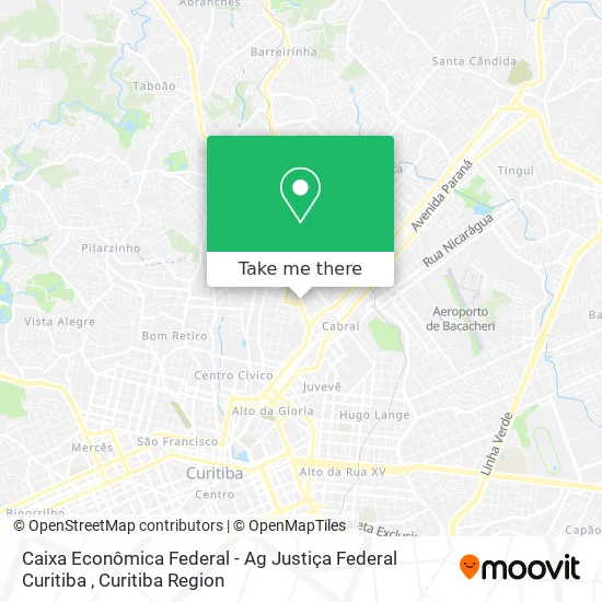 Caixa Econômica Federal - Ag Justiça Federal Curitiba map