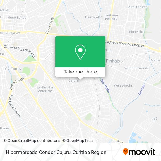 Mapa Hipermercado Condor Cajuru