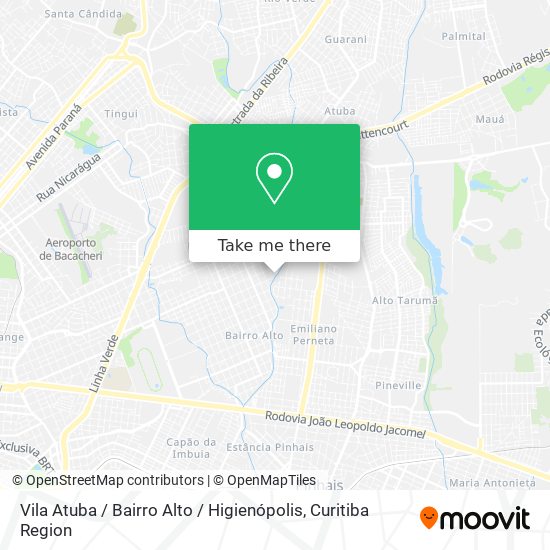 Vila Atuba / Bairro Alto / Higienópolis map