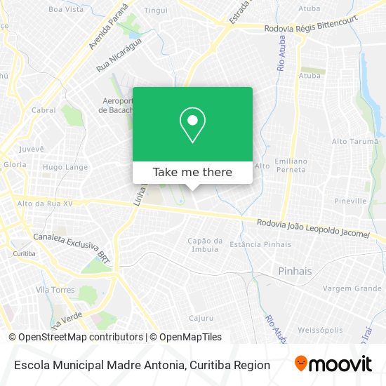 Mapa Escola Municipal Madre Antonia