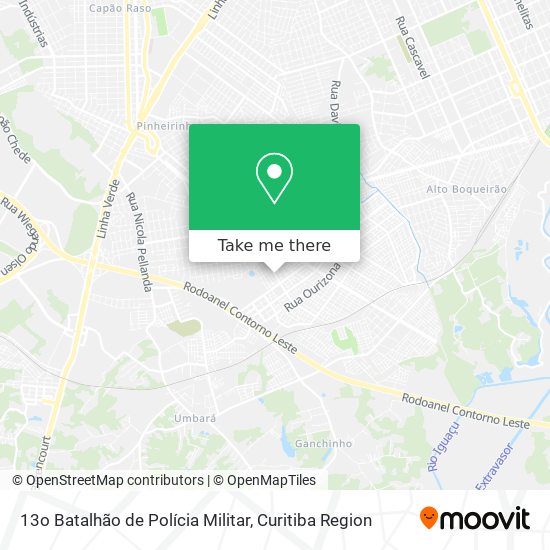Mapa 13o Batalhão de Polícia Militar