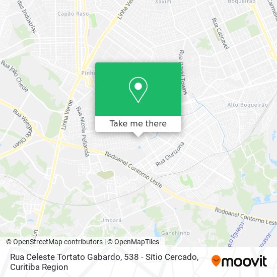 Rua Celeste Tortato Gabardo, 538 - Sítio Cercado map