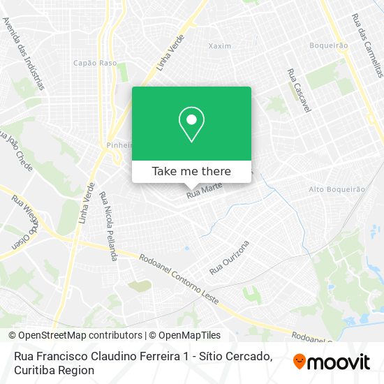 Mapa Rua Francisco Claudino Ferreira 1 - Sítio Cercado