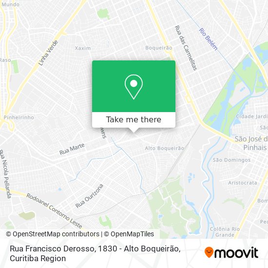 Rua Francisco Derosso, 1830 - Alto Boqueirão map