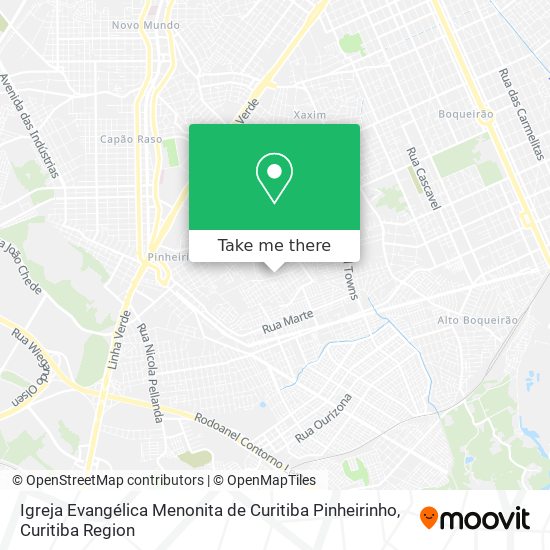 Mapa Igreja Evangélica Menonita de Curitiba Pinheirinho