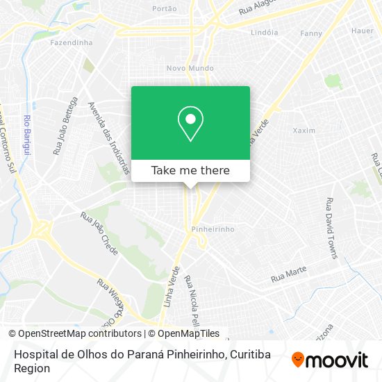 Hospital de Olhos do Paraná Pinheirinho map