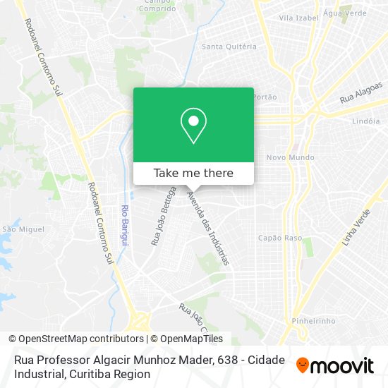 Rua Professor Algacir Munhoz Mader, 638 - Cidade Industrial map