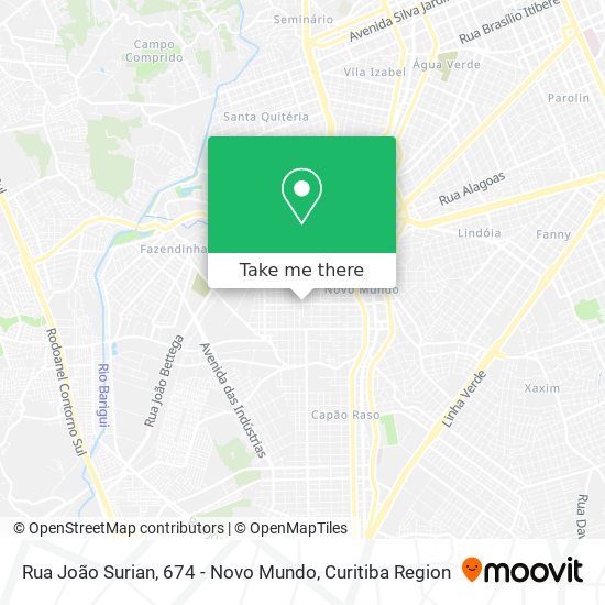 Rua João Surian, 674 - Novo Mundo map