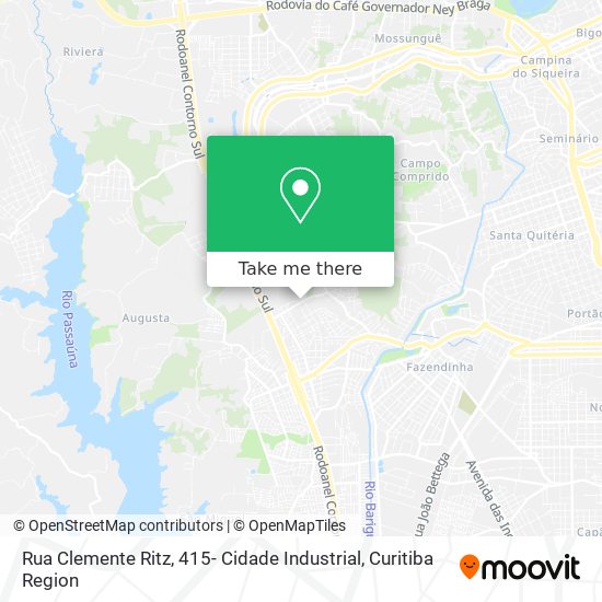 Mapa Rua Clemente Ritz, 415- Cidade Industrial