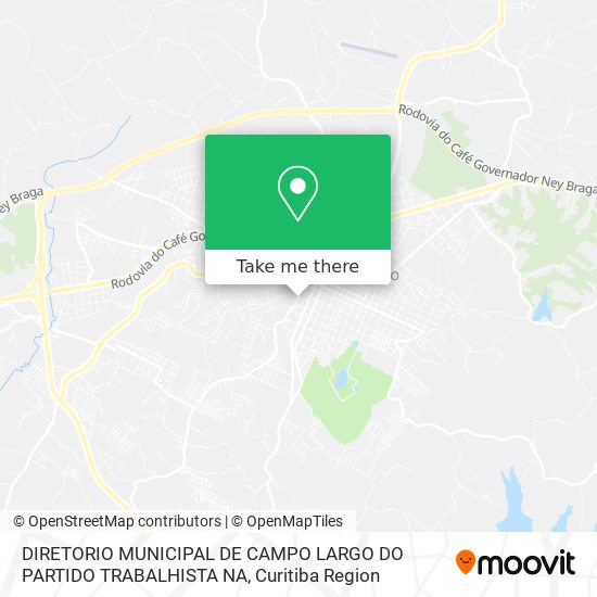 Mapa DIRETORIO MUNICIPAL DE CAMPO LARGO DO PARTIDO TRABALHISTA NA