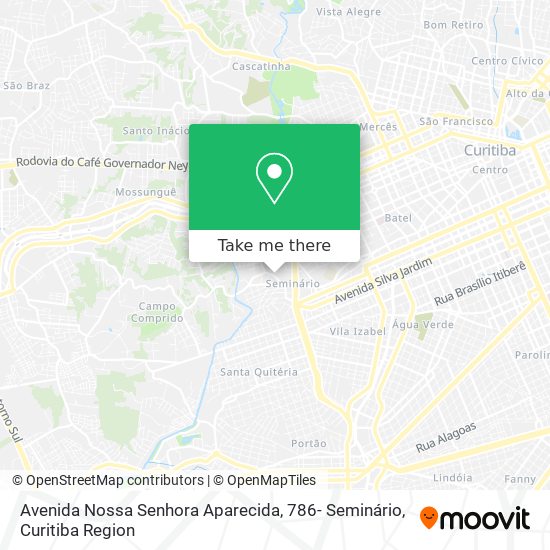 Avenida Nossa Senhora Aparecida, 786- Seminário map