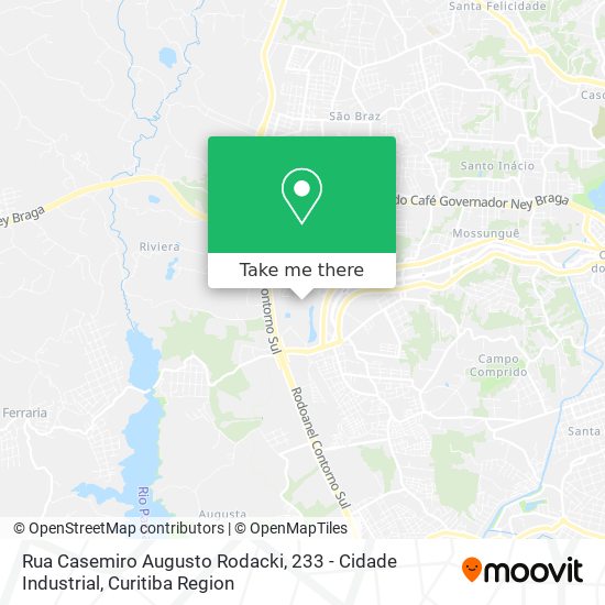 Rua Casemiro Augusto Rodacki, 233 - Cidade Industrial map