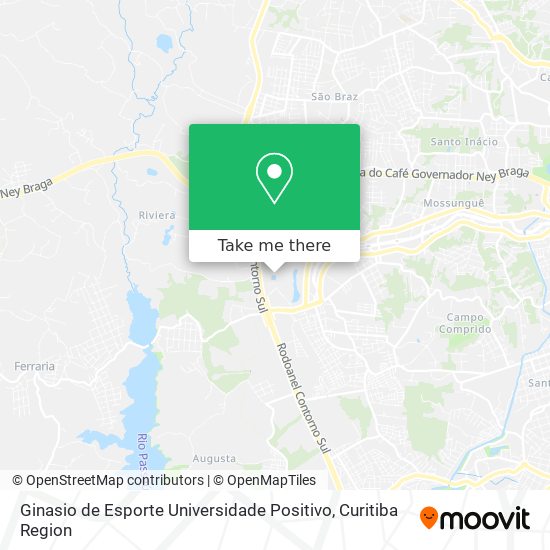 Ginasio de Esporte Universidade Positivo map