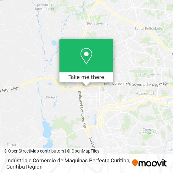 Mapa Indústria e Comércio de Máquinas Perfecta Curitiba