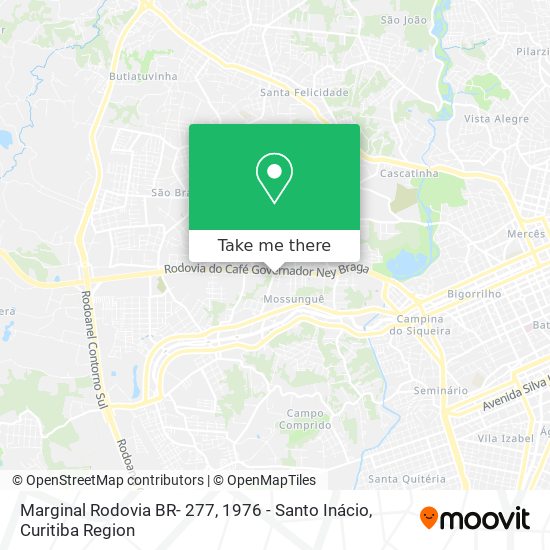 Marginal Rodovia BR- 277, 1976 - Santo Inácio map