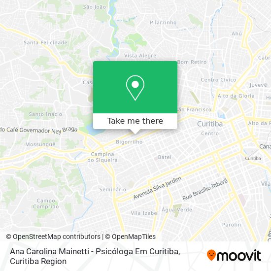 Mapa Ana Carolina Mainetti - Psicóloga Em Curitiba