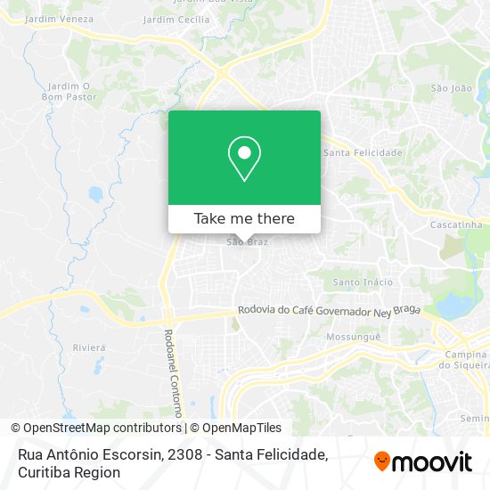 Rua Antônio Escorsin, 2308 - Santa Felicidade map
