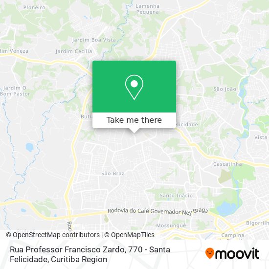 Mapa Rua Professor Francisco Zardo, 770 - Santa Felicidade