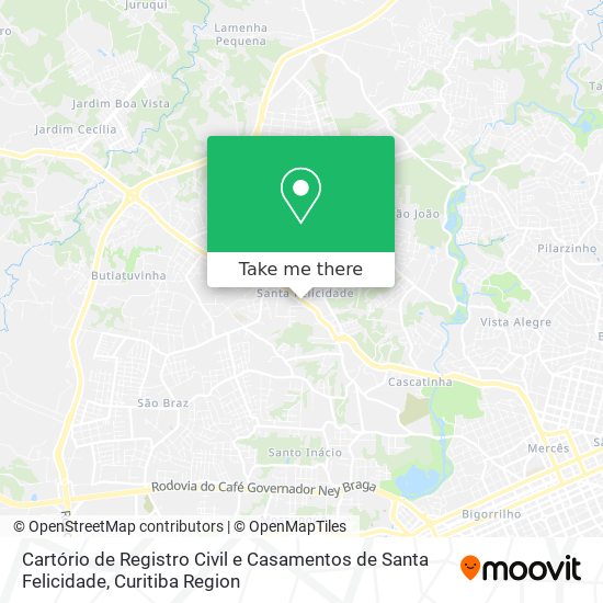 Cartório de Registro Civil e Casamentos de Santa Felicidade map
