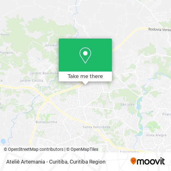 Mapa Ateliê Artemania - Curitiba