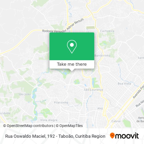 Mapa Rua Oswaldo Maciel, 192 - Taboão