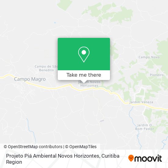 Mapa Projeto Piá Ambiental Novos Horizontes