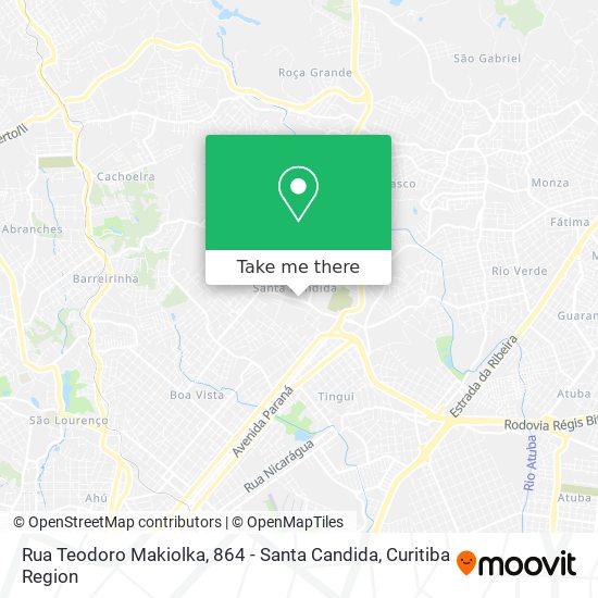 Rua Teodoro Makiolka, 864 - Santa Candida map