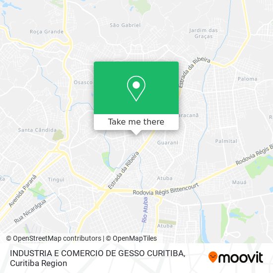 INDUSTRIA E COMERCIO DE GESSO CURITIBA map