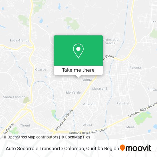 Mapa Auto Socorro e Transporte Colombo