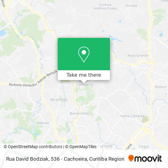 Rua David Bodziak, 536 - Cachoeira map