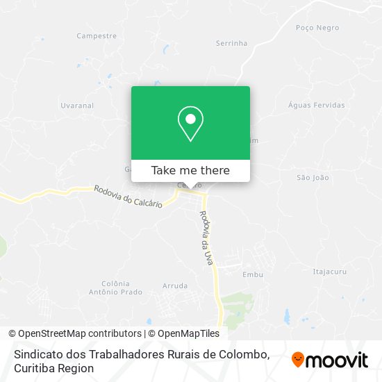 Sindicato dos Trabalhadores Rurais de Colombo map