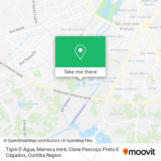 Tigre D´Água, Marreca Irerê, Cisne Pescoço Preto E Cágados map