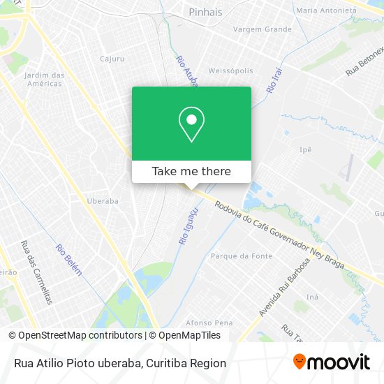 Rua Atilio Pioto uberaba map