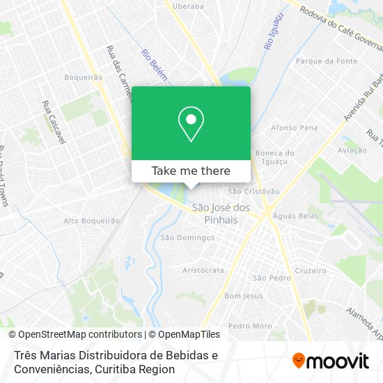 Três Marias Distribuidora de Bebidas e Conveniências map