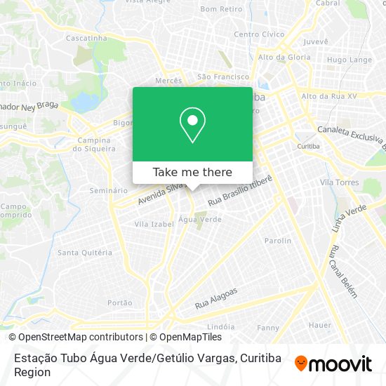 Estação Tubo Água Verde / Getúlio Vargas map