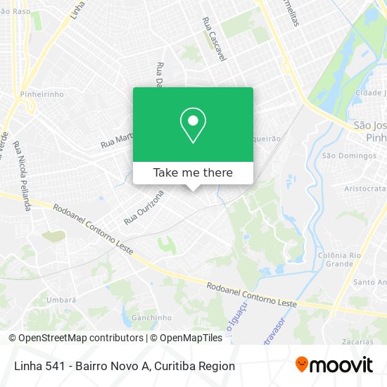 Linha 541 - Bairro Novo A map