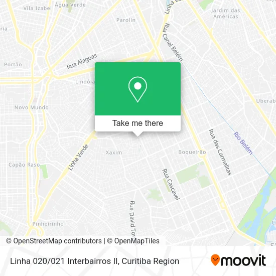 Linha 020/021 Interbairros II map