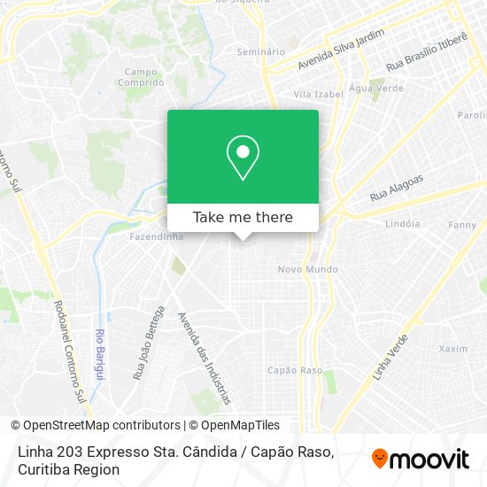 Linha 203 Expresso Sta. Cândida / Capão Raso map