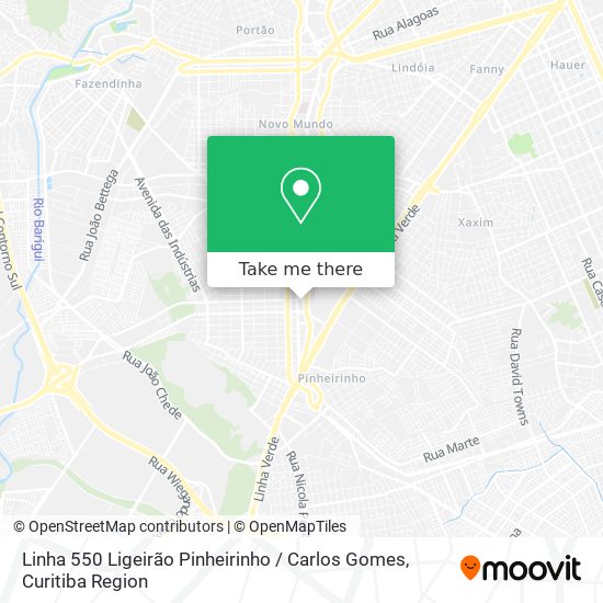 Mapa Linha 550 Ligeirão Pinheirinho / Carlos Gomes