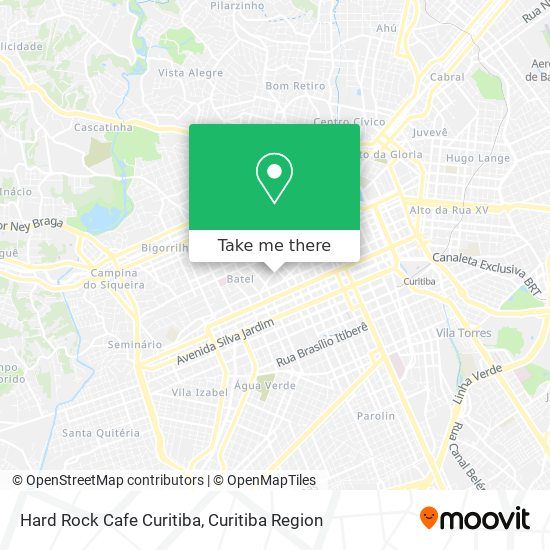 Mapa Hard Rock Cafe Curitiba