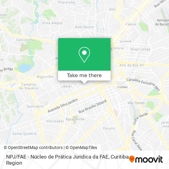 NPJ / FAE - Núcleo de Prática Jurídica da FAE map