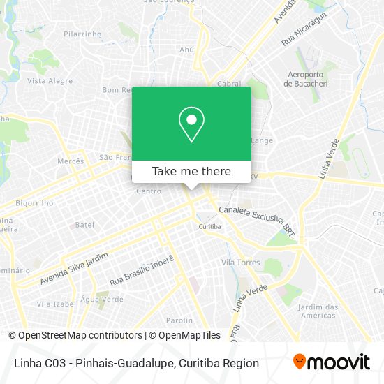 Mapa Linha C03 - Pinhais-Guadalupe