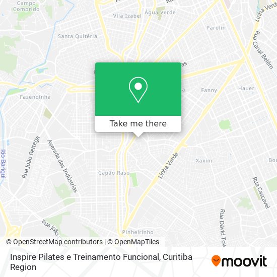 Mapa Inspire Pilates e Treinamento Funcional