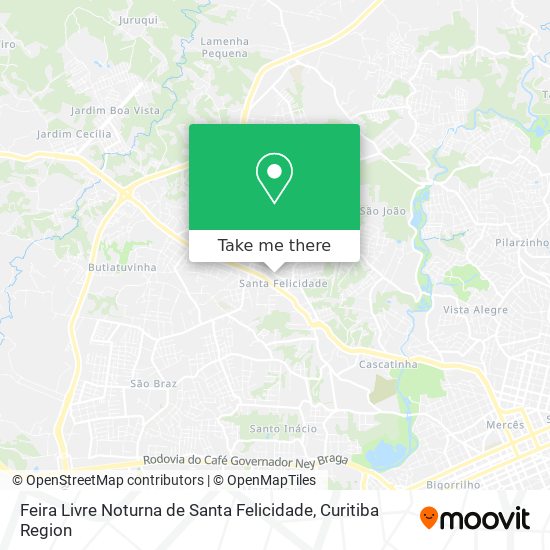 Mapa Feira Livre Noturna de Santa Felicidade