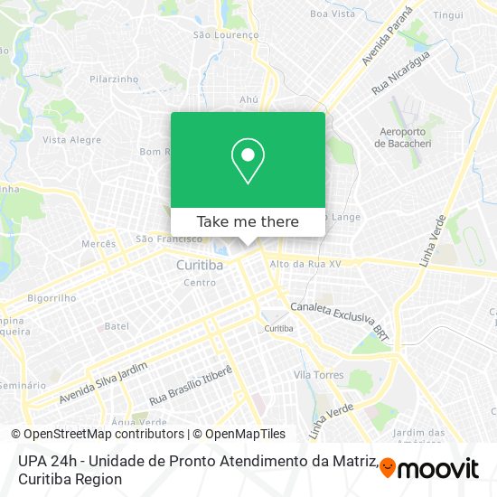 Mapa UPA 24h - Unidade de Pronto Atendimento da Matriz