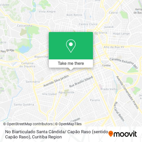 No Biarticulado Santa Cândida/ Capão Raso (sentido Capão Raso) map