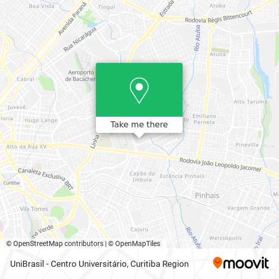 Mapa UniBrasil - Centro Universitário