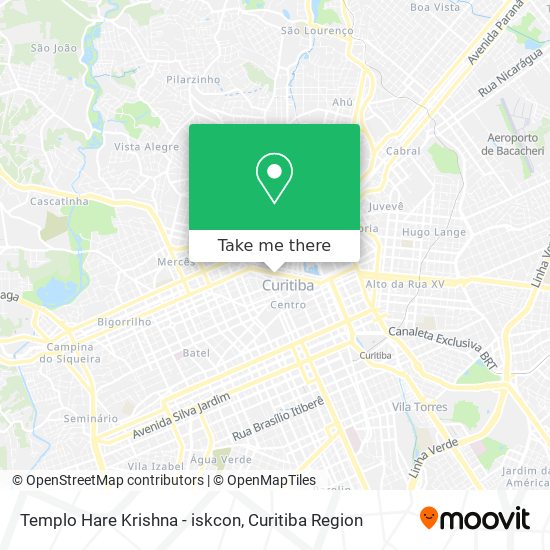 Templo Hare Krishna -	iskcon map