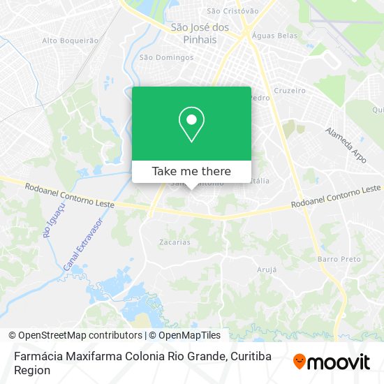 Farmácia Maxifarma Colonia Rio Grande map